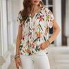 2024 European & American Floral Chiffon Short Sleeve Shirt - Spring/Summer Collection