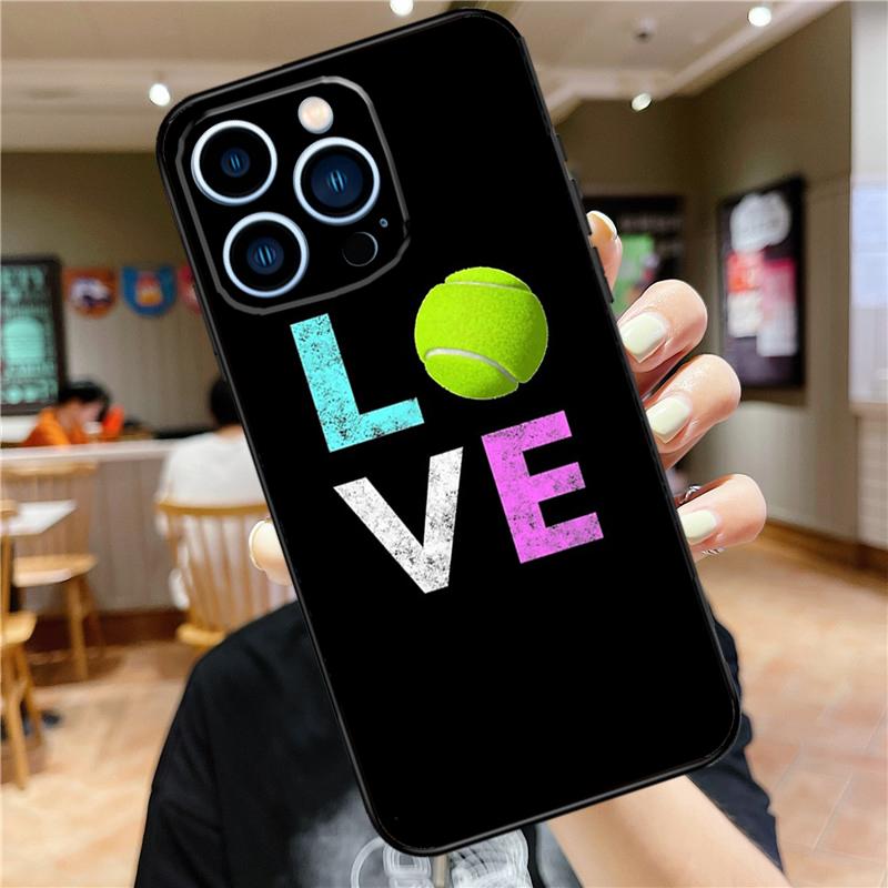 Tennis Ball Rackets Case For iPhone 17 16 14 13 12 11 15 Pro Max Mini Plus 16e 17 Air Bumper Cover Accessories
