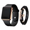 Men's LED Silicone Watch & Crown Bracelet Set