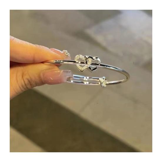 

Браслет из бисера с бантом, колокольчиком-бабочкой и сердечком, регулируемый браслет на запястье, ювелирный подарок для понедельника, жены, дочки, девушки, женщины D