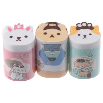 6Pcs Animal Standard Pencil Erasers Rubber Eraser Desk Companion The Salaryman Eraser Office