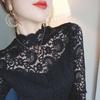 Autumn and Winter Round Neck Stretch Sweater Lace Embroidery Base Sweater