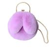 Women Cute Rabbit Ears Faux Fur Crossbody Chain Shoulder Bag Pouch Purse Handbag