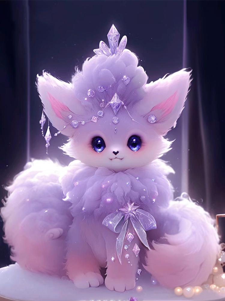 5D Diamond Painting Nine Tailed Little Fox Full Square/Round Diamond Embroidery Set Animal Landscape Mosaic Home Diamond Artist