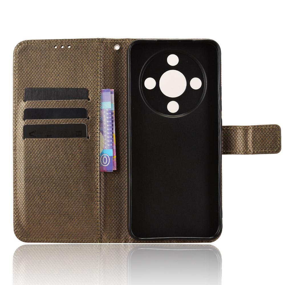 For Honor Magic8 Lite 5G/X9d 5G/X70 5G Leather Wallet Case with Strap Diamond Texture Phone Cover