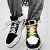 Luxury Faux PU Leather Shoelaces Gold Silver Flat Rope Shoelace Metal HeadSneakers Casual Shoes Laces 80/100/120/140/160cm 1Pair