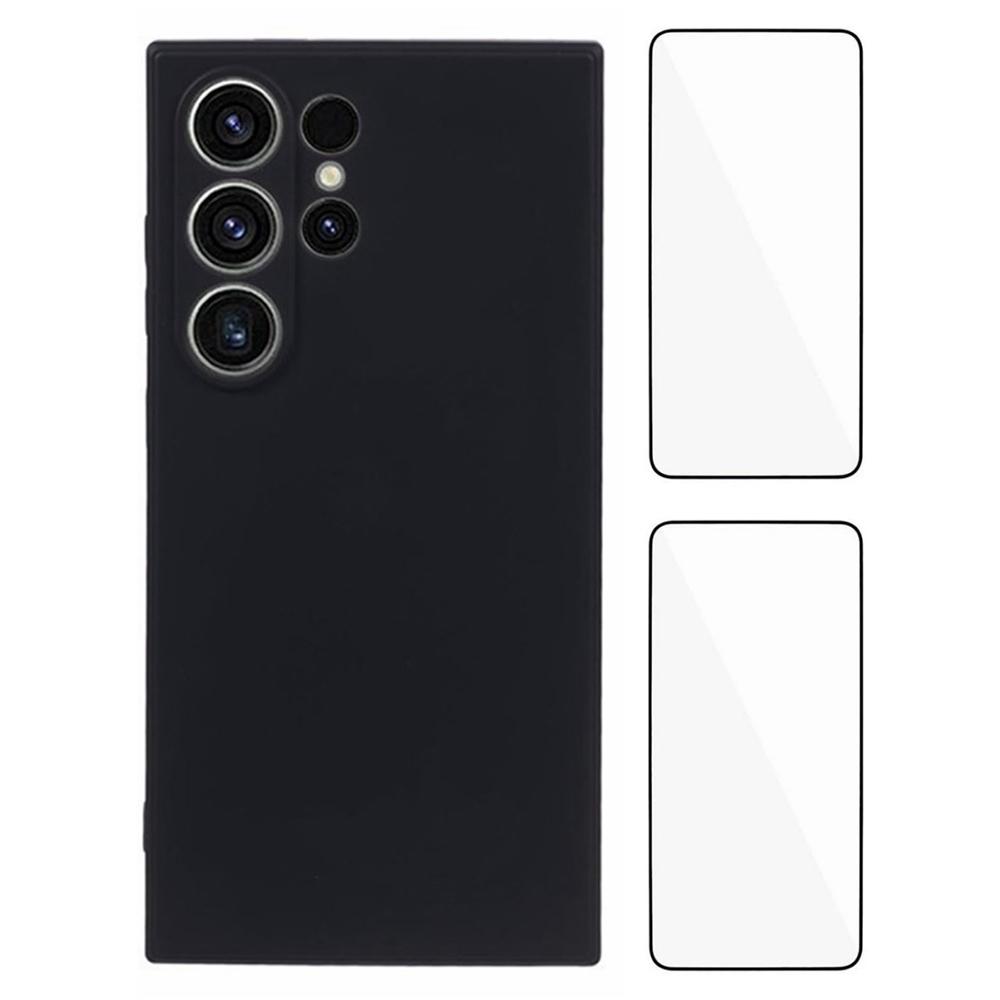 WANLONFENG RB3 Series For Samsung Galaxy S24 Ultra Case with 2Pcs Screen Film Precise Lens Hole Soft TPU Phone Back Cover