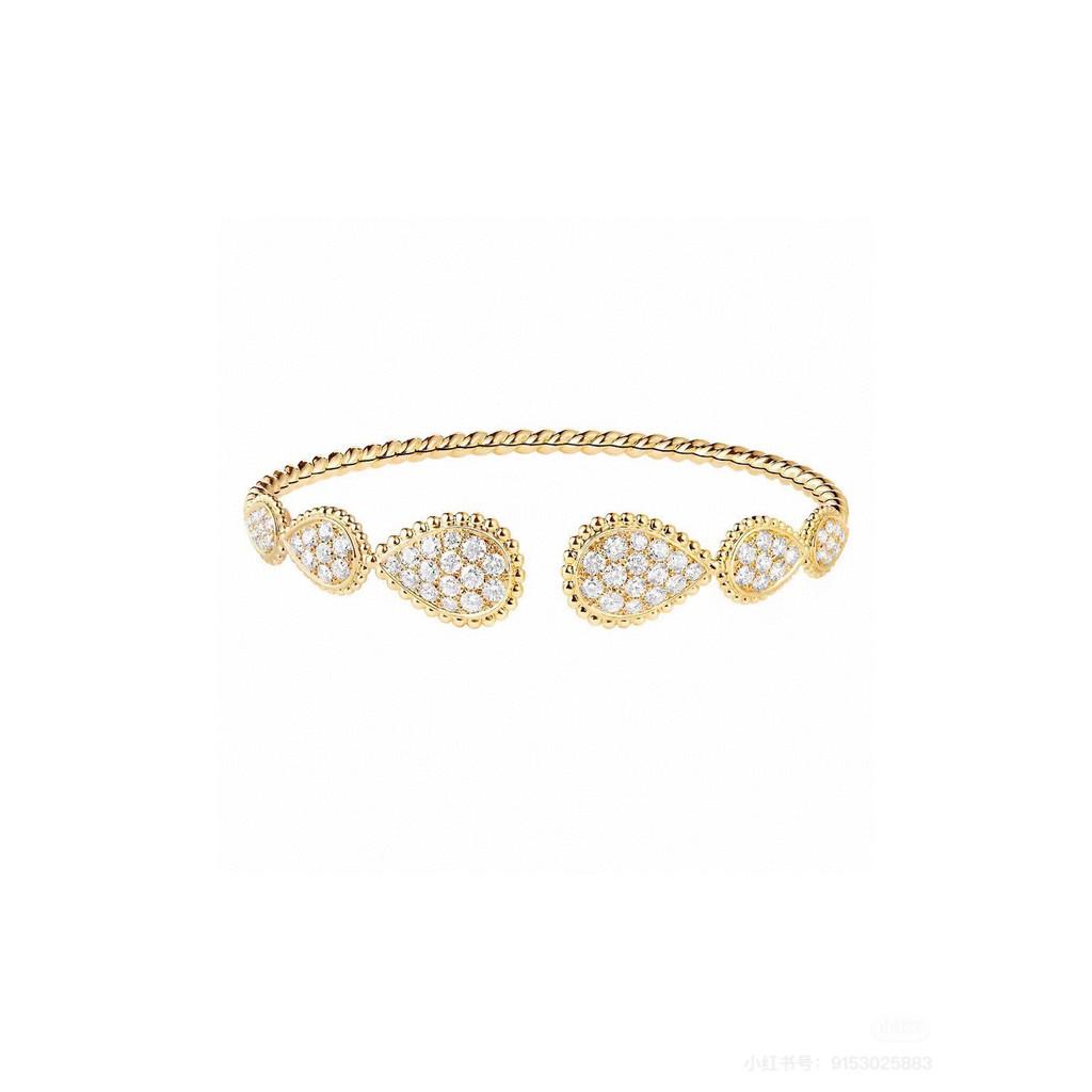 Waterdrop Shaped Decoration with Diamond Inlaid Open Bracelet, Anti Allergic Material, Birthday Gift, Gifts for Men and Women, Daily Outfit