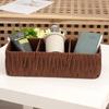 Durable Woven Storage Basket Rectangular Sundries Organization Box Picnic Basket  Living Room
