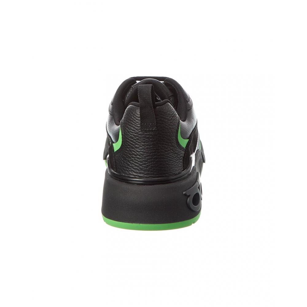 Salvatore Ferragamo Ferragamo Leather   Suede Sneaker Black