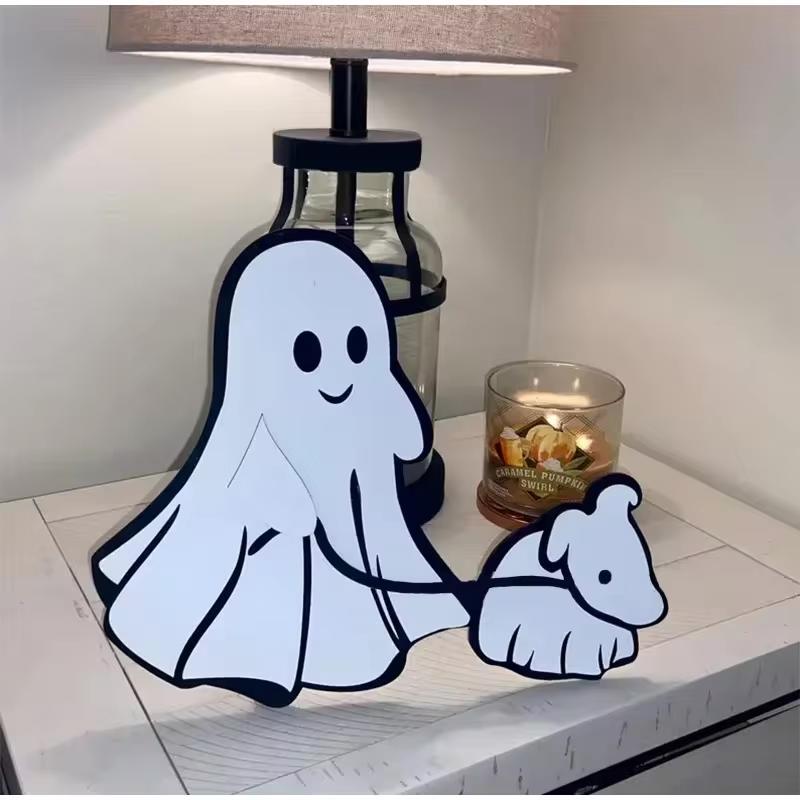 15CM Halloween Ghost Walking Dog Statue Resin Halloween Figurine Halloween Decoration Ornament Holiday Gifts For Boy Girl