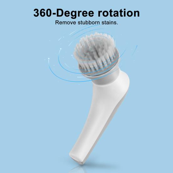 Electric Rotary Cleaning Brush Rechargeable Design Powerful Motor Cleaning Brush with 3 Brush Heads Cordless Stain Removal Brush