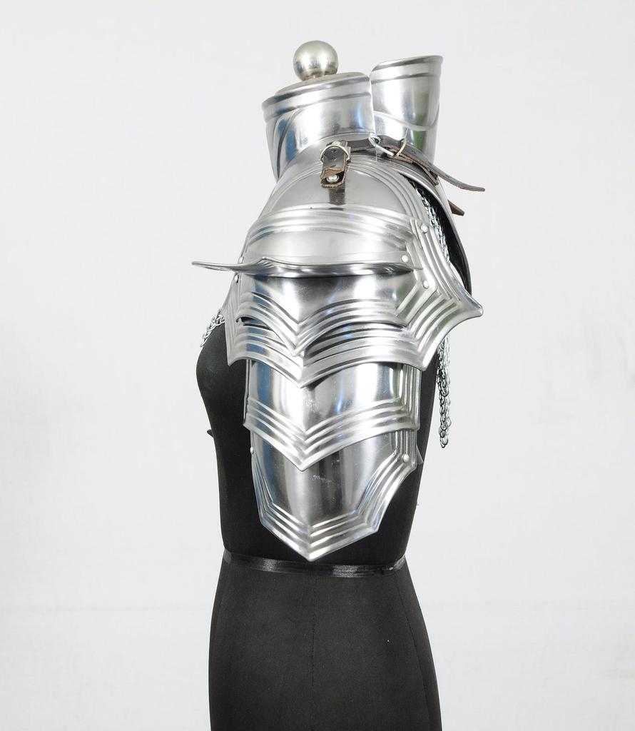 Medieval Warrior Steel Armor Set with Gorget & Pauldrons for LARP Renaissance Faire
