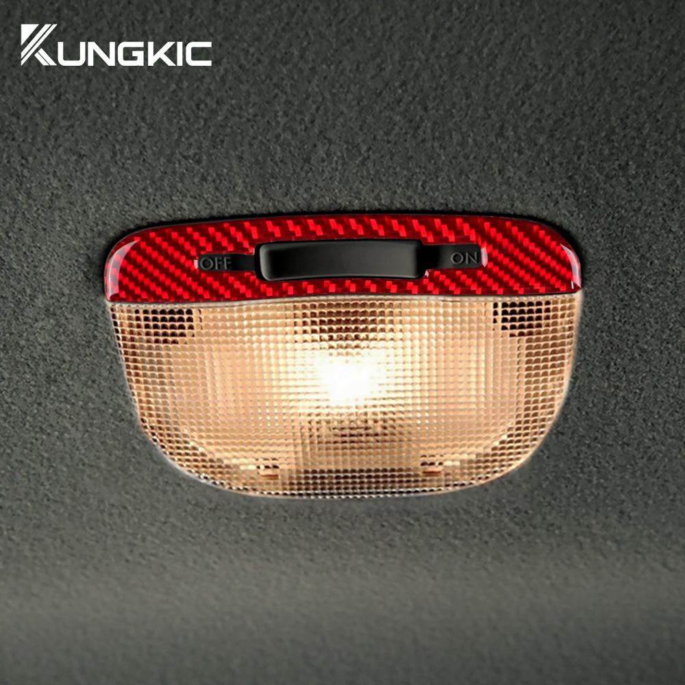 Real Soft Carbon Fiber Sticker For Subaru Impreza 2009 2010 2011 Rear Overhead Console Reading Light Car Interior Accessories