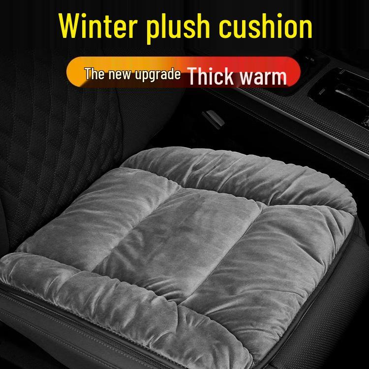 Winter Plush Car Seat Cushion Set: Thickened Warm Three-Piece Short Plush for Rear Row