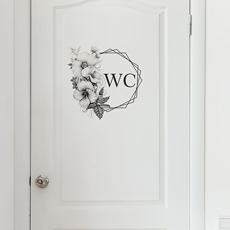 Simple Creative Painted Flower Home Toilet Door Decoration Wall Sticker Self-Adhesive Wall Decals