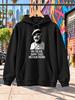 Oh Dear How Sad Never Mind Quote Graphic Hoodie Monochrome Military Character Portrait with Bold Vintage White Typography Unisex Hoodie