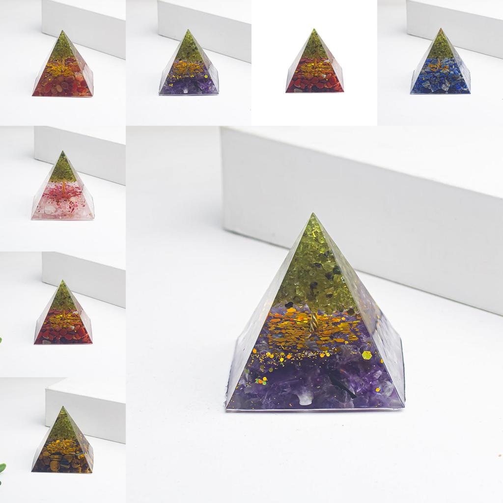 Natural Crystal Quartz Geometric Pyramid Decor For Home And Car Interior
