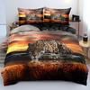 Cheetah Pattern Quilt Cover Wildlife 3D Digital Printing Three-Piece Bedding