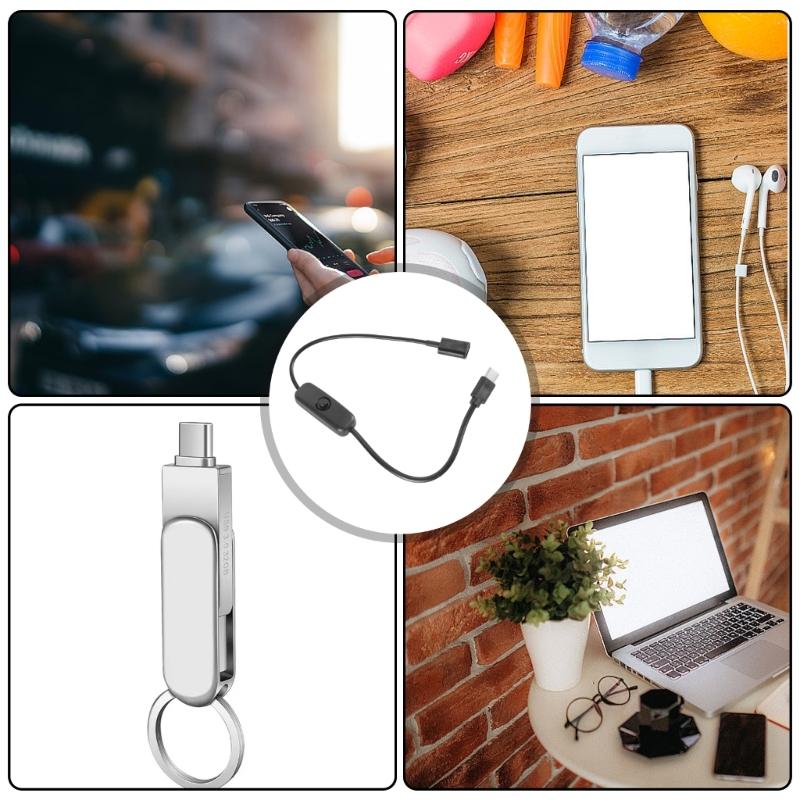 USB C Extension Cable Type C Female To Male Extension Cable With Switching 5V3A Charging Cord For Mobile Devices 30cm
