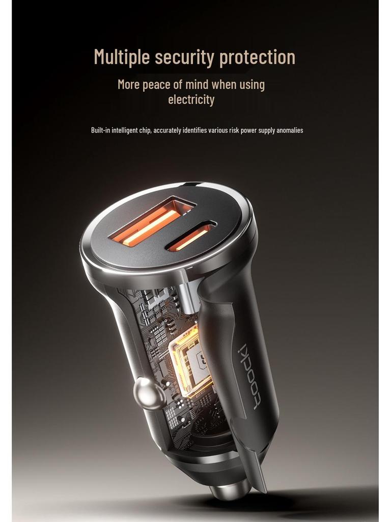 Tuqi Dual USB Car Charger 30W - Fast Charging 20W Converter for Cigarette Lighter Port