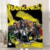 Rock Band R-Ramones Throw Kid-Friendly Flannel Throw Blanket Soft Warm Anti-Static Washable All Season