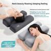 1 oreiller cervical ergonomique pour le soutien de la colonne cervicale, adapté aux personnes dormant sur le côté, au dos et au cou pendant le sommeil.