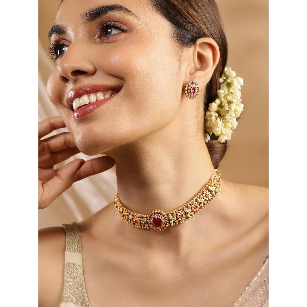 Handgefertigtes, filigranes Choker-Schmuckset für Damen