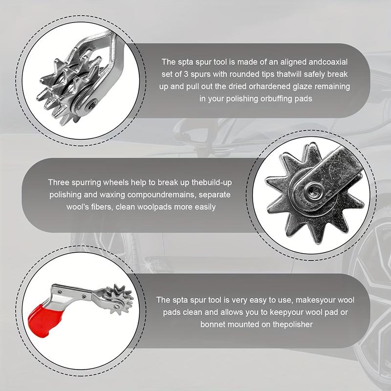 Car Polishing Pad Cleaner Brush Nylon Bristles Polishing Spur Tool Stain Cleaning Brush Quick & Easy Sponge Pad Maintenance