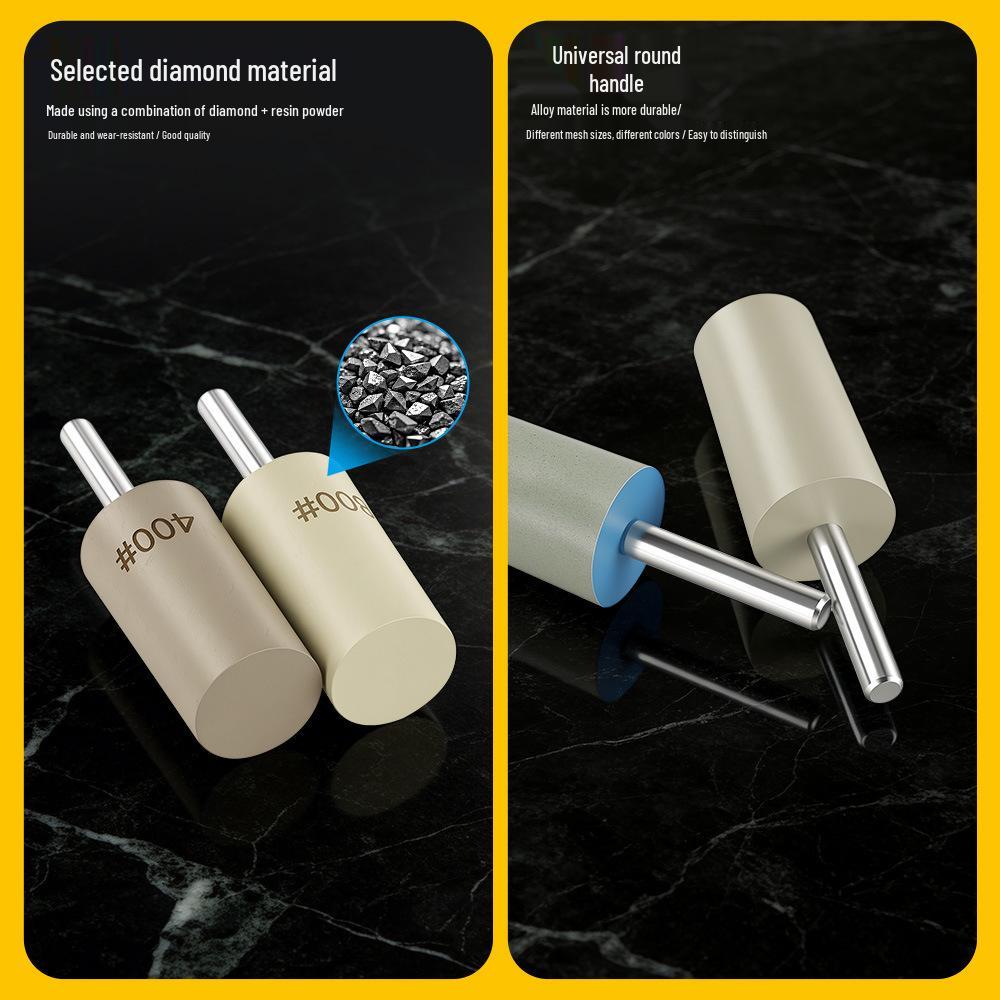Electric Drill Grinder: Diamond Polishing Cylinder & Resin Grinding Head for Stone Carving