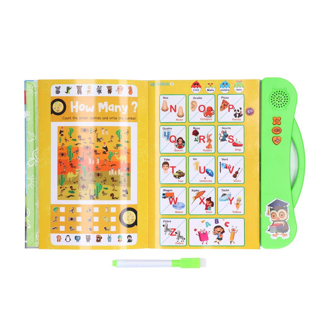 French Sound Book Children English Read Music Interactive Learning Book Educational Toy Birthday Gift