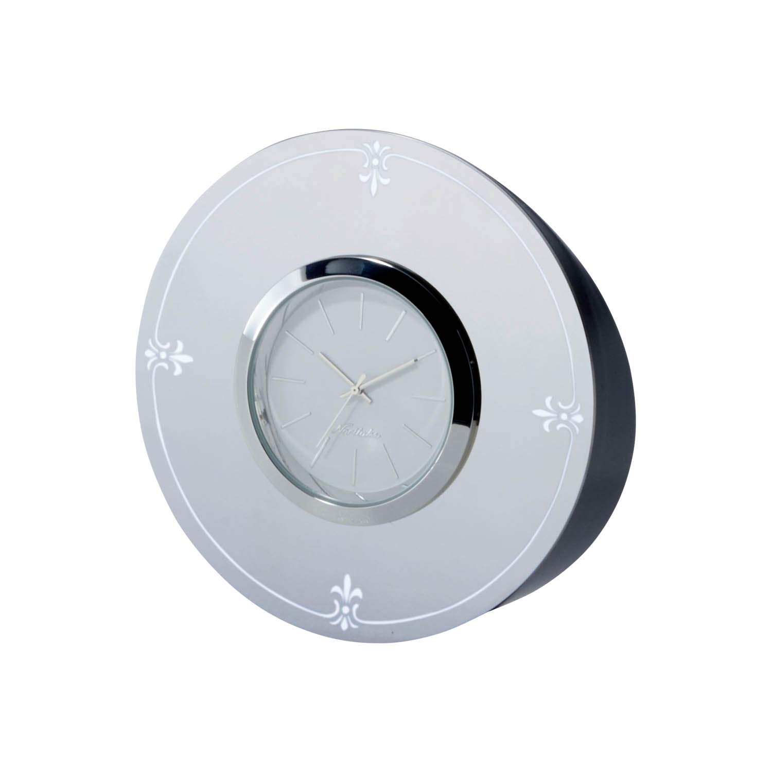 

Noritake Bristol Table Clock, MC06/MT-CLR, approx. 8.5cm high, 8.5cm wide, 3cm deep, 1 piece, silver stainless steel