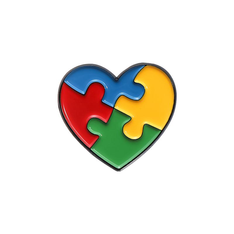 Spilla Smaltata Autismo ADHD Neurospicy Consapevolezza Autistica Puzzle Spille Salute Mentale Badge per Risvolto Zaino Gioiello Regalo per Amici