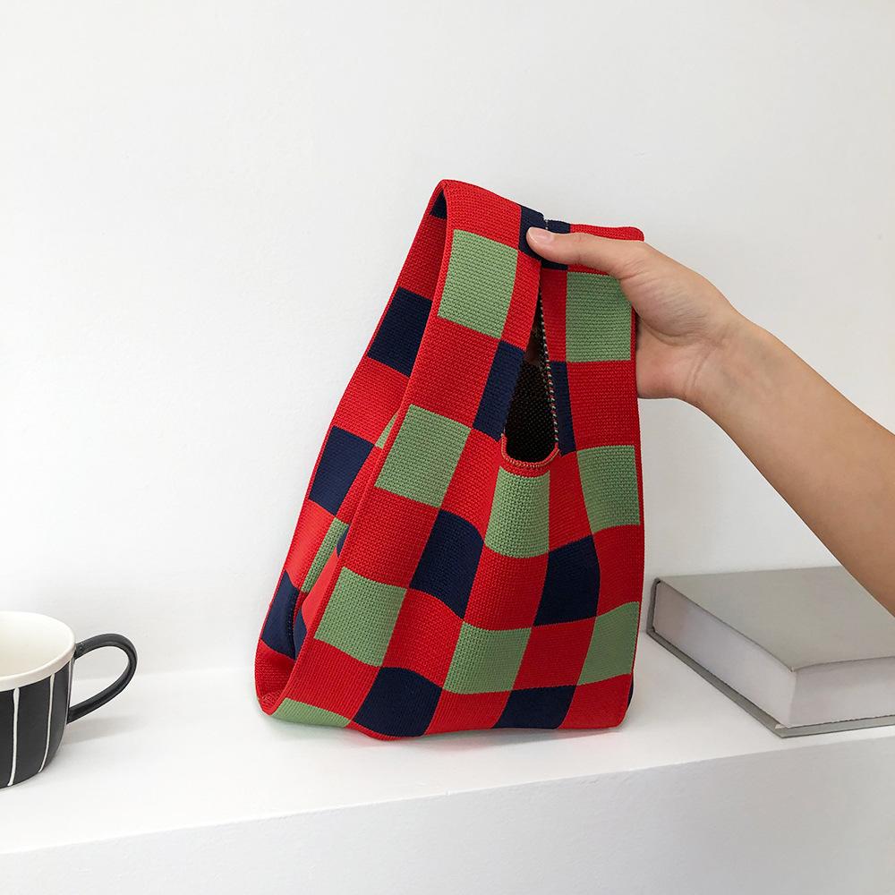 

Сумка на запястье крючком цвета конфет для женщин, вязаная сумка-тоут со звездами, маленькие сумки для покупок