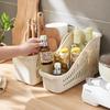 Plastic Storage Basket With Wheels And Handle Slanted Open Design Organizer Bin For Books Stationery And Household Items