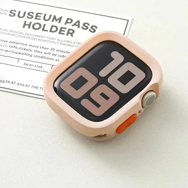 Candy Silicone Case+Strap For Apple Watch Series 9 8 7 45mm 41mm Band SE 6 5 4 44mm 40mm Nylon Correa Strap Iwatch Ultra 2 49mm