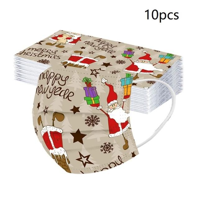 

10 шт. Рождественская маска Рождественские украшения для дома рождественские подарки Рождественский декор Рождественский олень медведь Новый год Navidad Adult 17.5x9.5