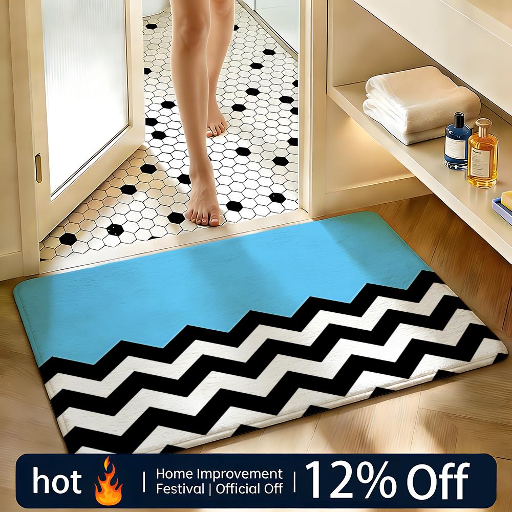 Color Block Chevron Floor Mat Home Decor Doormat Bedroom Floor Mat Shower Carpet