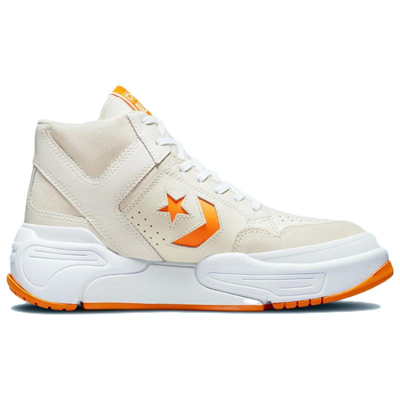 Converse Weapon Series CX Seasonal Egret High Top Retro Basketball Shoes Unisex Rice Orange