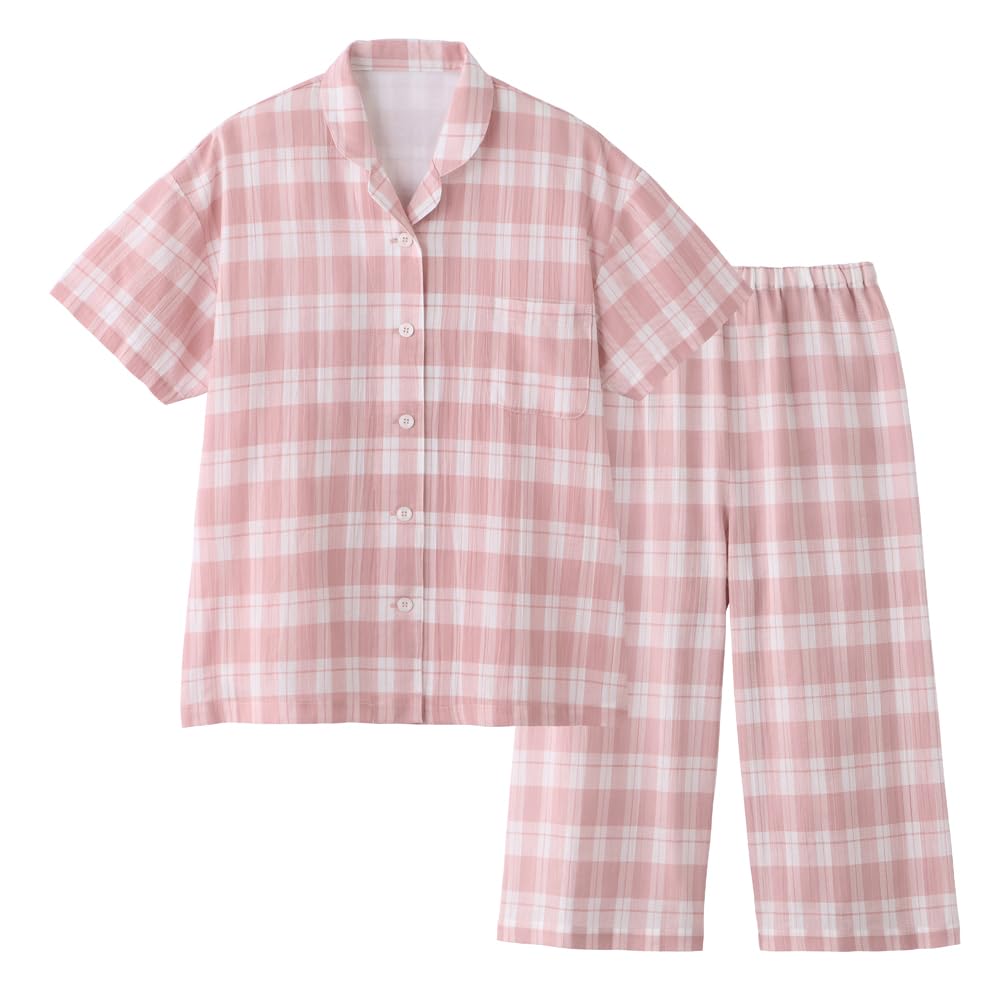 

Acedron Short Sleeve Length Sweat Quick Pink [Gunze] Pajamas, Women s 3/4 Pants, Absorbent, Drying, рожевий