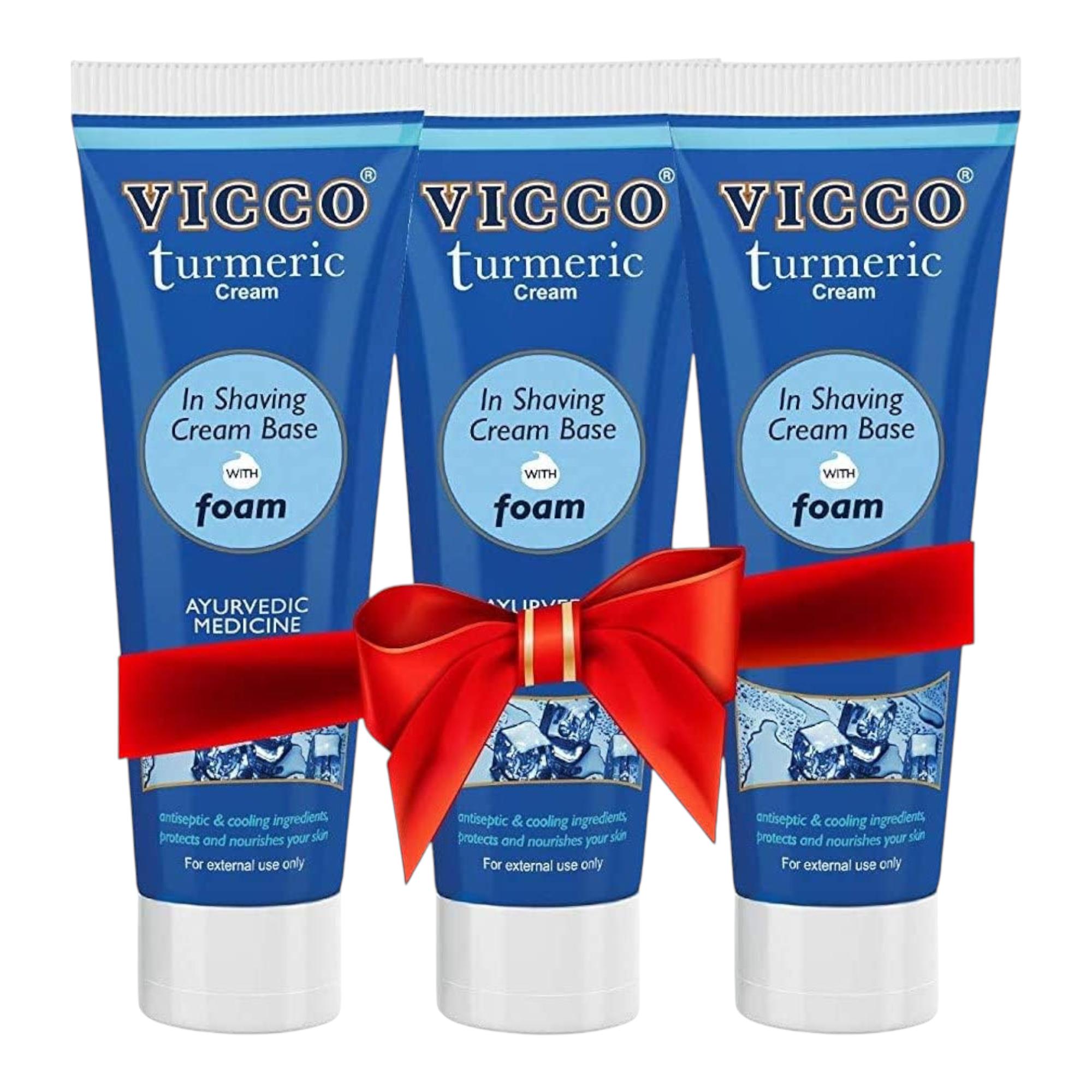 

Vicco Turmeric Shaving Cream Foam Base For Men | Smooth & Clean Shave | Moisturizes Skin And Protects From Irritation | Ayurvedic 70g Pack Of 3