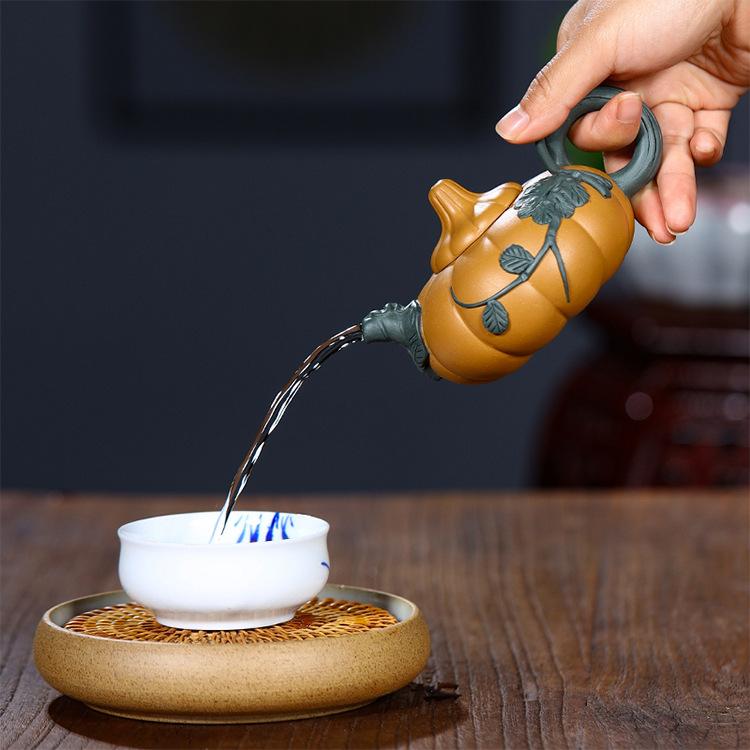 Yixing Purple Clay Teapot Raw Ore Mud Handmade Teapot Chinese Zisha Tea Set Kettle Drinkware Custom Gift 270ml ZM226