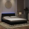 VidaXL Bed Frames with LED Lights, Upholstered Bed with Slat Base, Double Bed, Adult Bed, Modern, Black 160x200 Cm 3213789