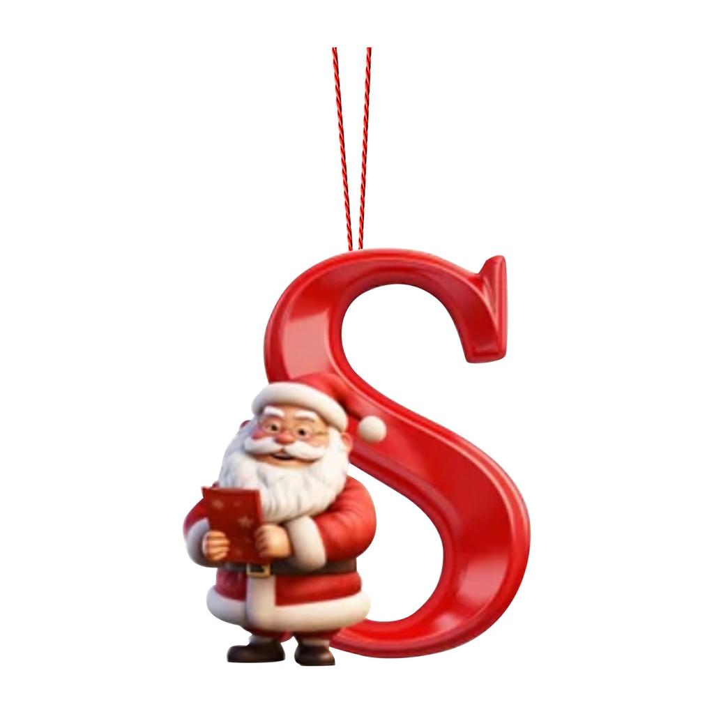 2D 26 Letter Christmas Ornaments Acrylic Flat Christmas Tree Home Decorations Ornaments