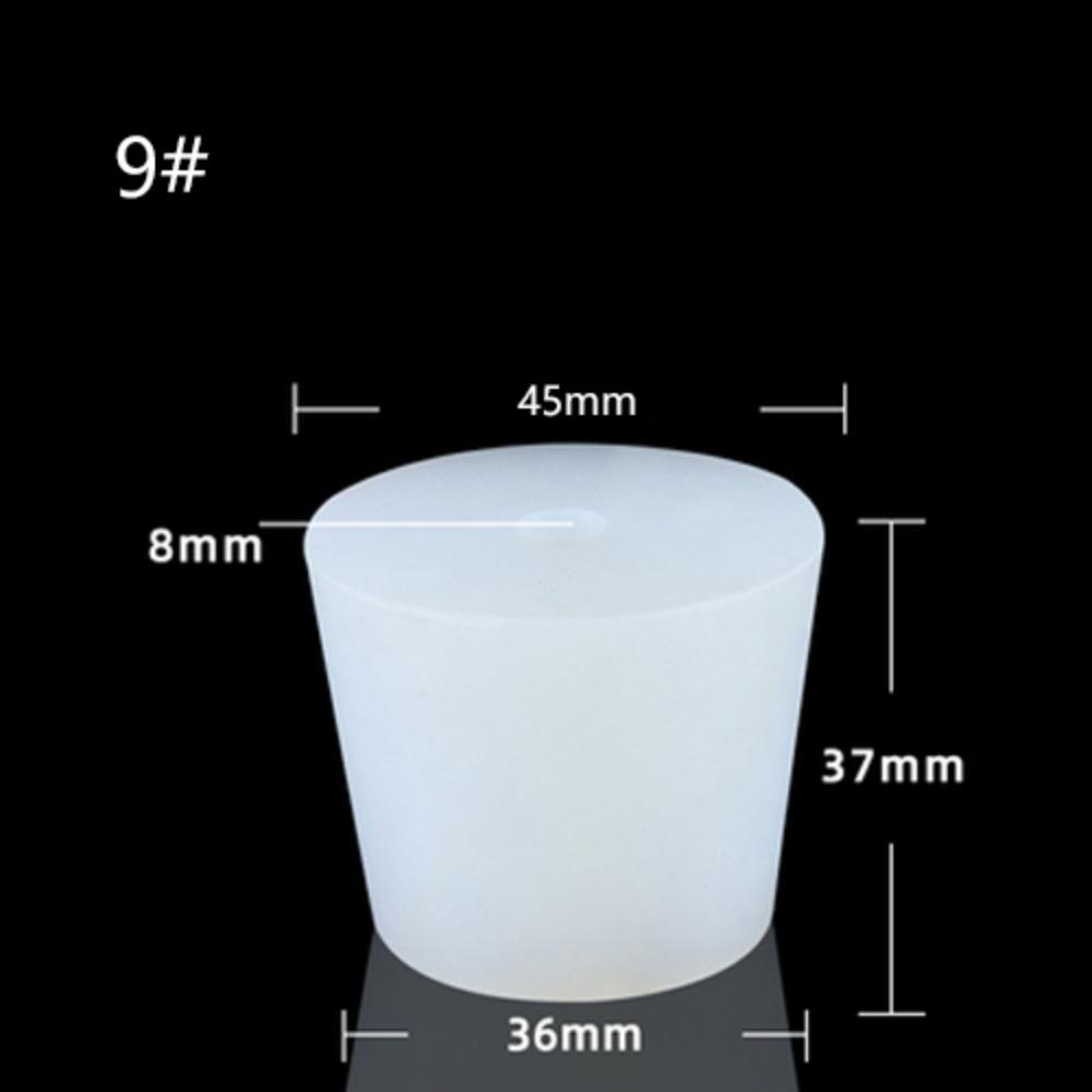 Silicone Wine Stopper Acid Alkali Resistant with Hole Wine Bottle Cap Solids Test Tube Stoppers