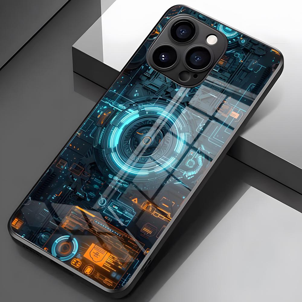Advanced Circuit Board Phone Case For IPhone 17 Pro Max 16 15 14 Pro Max 13 11 X Xs Xr 8 7Plus Glass Cover