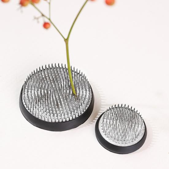 Round Ikebana Flower Frog Stainless Steel Ikebana Stand Floral Arrangement Base
