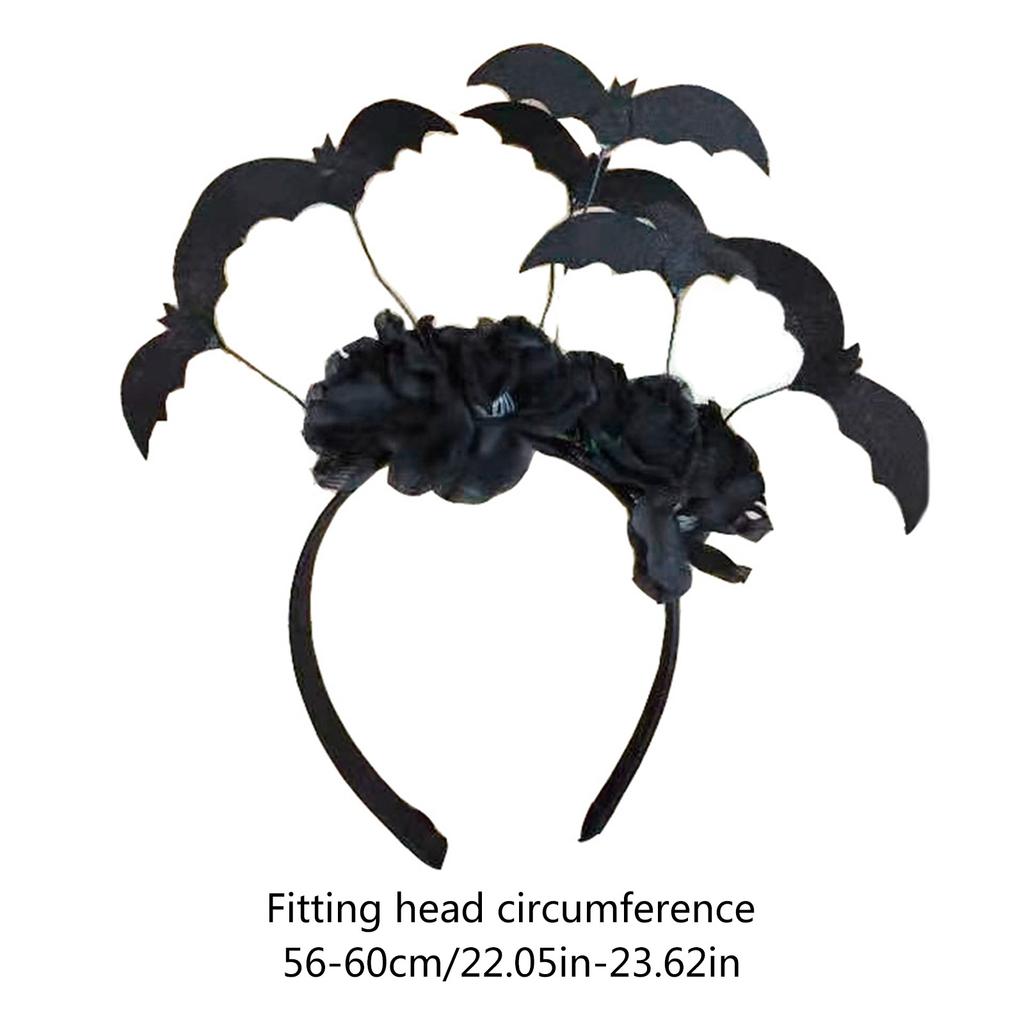 Cute Bat&Flower Decor Hair Hoop Women Spa Wash Face Makeup Headband for Photoshoots Party Hair Accessories
