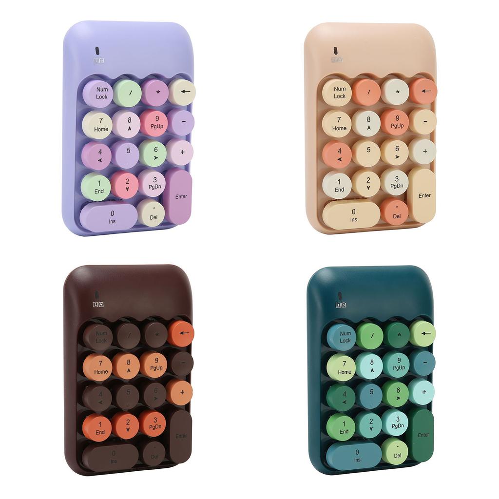 Number Keyboard Silent 2.4GHz Wireless Numeric Keypad Round Keycaps Multifunction for Windows  for OS X for Office for Win 8