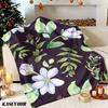Night Floral Winter Summer Flannel Blanket Throw Fleece Soft Fuzzy Plush Cozy Fleece Blankets for Sofa Ideal Gifts